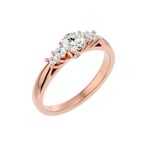 Ring „Aphrodite" for Women with Diamonds and Rose Gold