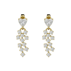 Earrings „Valentina" for Women with Diamonds and Gold