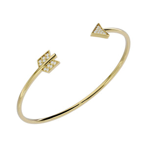 Bracelet "Arrow" for Women with Diamonds and Gold