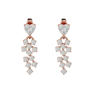 Earrings „Valentina" for Women with Diamonds and Rose Gold
