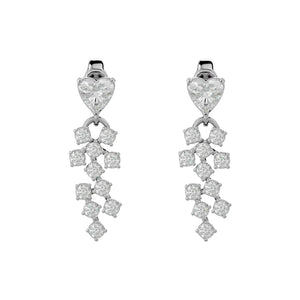 Earrings „Valentina" for Women with Diamonds and White Gold
