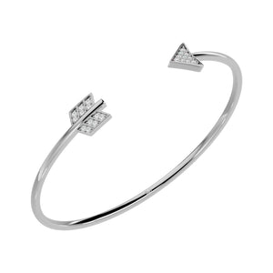 Bracelet "Arrow" for Women with Diamonds and White Gold