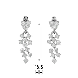 Size Earrings „Valentina" for Women with Diamonds and White Gold