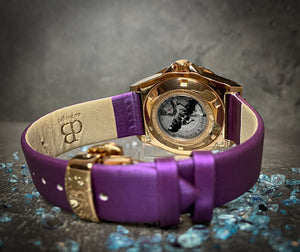 Alba  Ladies Automatic Watch, Purpur Silk Bracelet