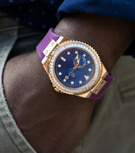 Wrist Automatic Watch Men Gold Purpur