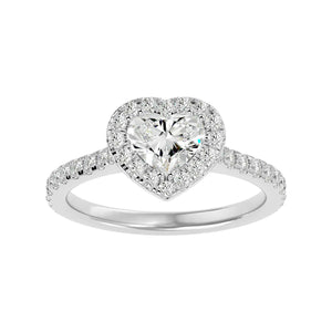 Ring „Amore" for Women with Diamonds Heart and White Gold