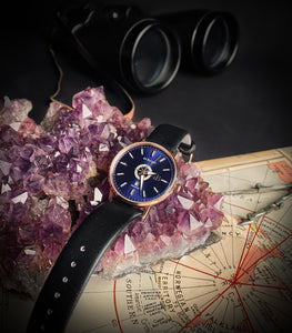 Sailors WSC02 - Rose Gold Quarz Watch, Black Leather