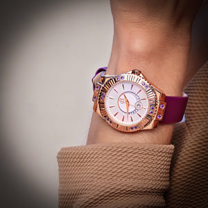 Alba AC03 - Ladies Automatic Watch, Purpur Silk Bracelet
