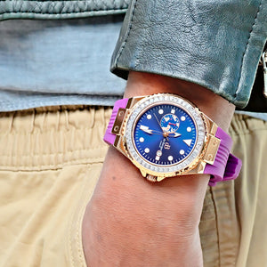 Automatic Watch Men Gold Purpur